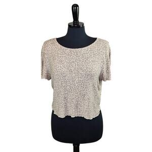 American Eagle Soft & Sexy Top Leopard Cheetah Print Tan Pink XL